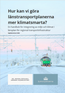 Framsida på rapporten, bild på tåg i vinterlandskap.
